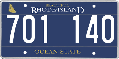 RI license plate 701140