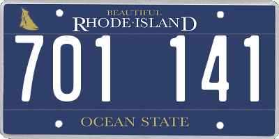RI license plate 701141
