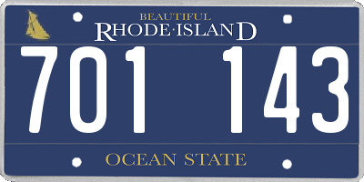 RI license plate 701143