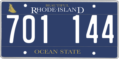 RI license plate 701144