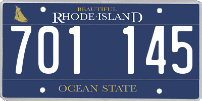 RI license plate 701145
