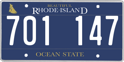 RI license plate 701147
