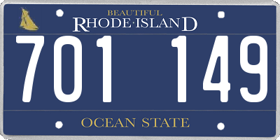 RI license plate 701149