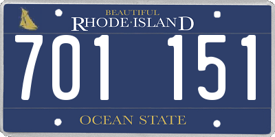 RI license plate 701151