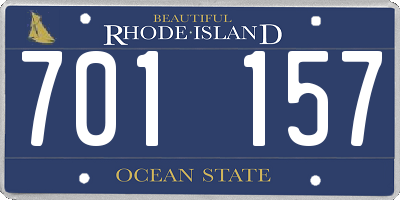 RI license plate 701157