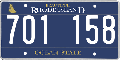 RI license plate 701158