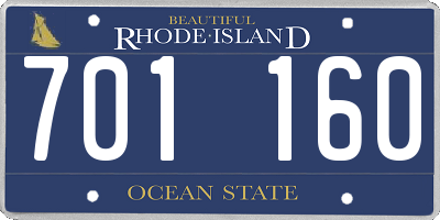 RI license plate 701160