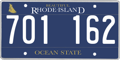 RI license plate 701162
