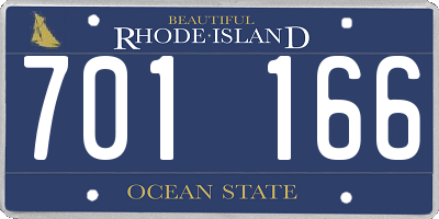 RI license plate 701166