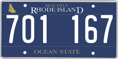 RI license plate 701167