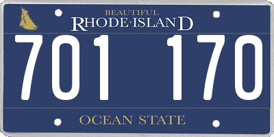RI license plate 701170