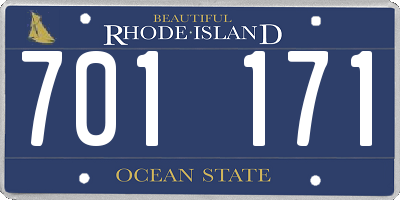 RI license plate 701171
