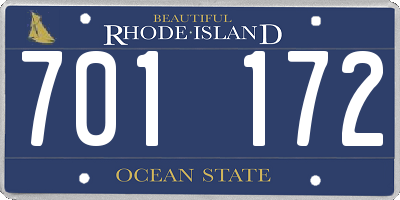 RI license plate 701172