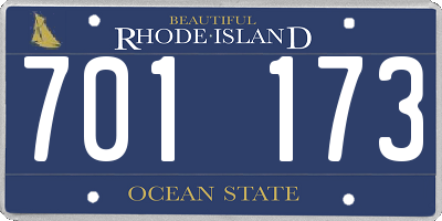 RI license plate 701173