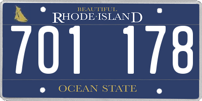 RI license plate 701178
