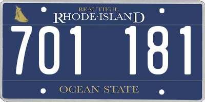 RI license plate 701181