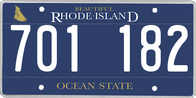 RI license plate 701182