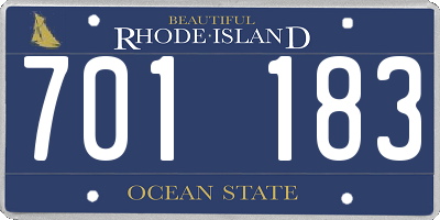 RI license plate 701183