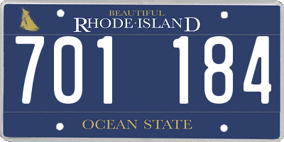 RI license plate 701184