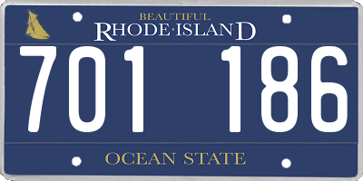 RI license plate 701186
