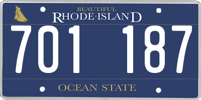 RI license plate 701187