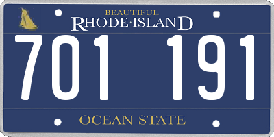 RI license plate 701191