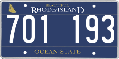 RI license plate 701193