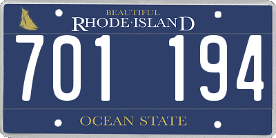 RI license plate 701194