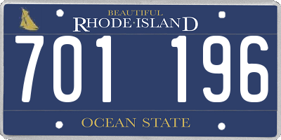RI license plate 701196