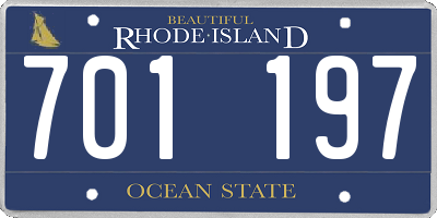 RI license plate 701197
