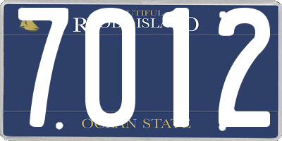 RI license plate 7012