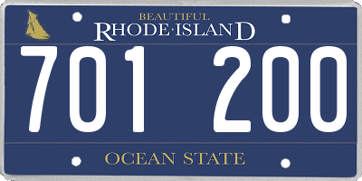 RI license plate 701200