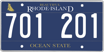 RI license plate 701201
