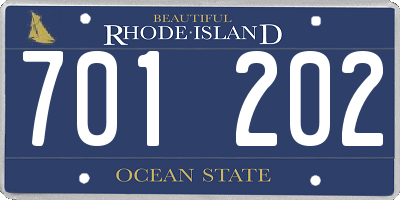 RI license plate 701202
