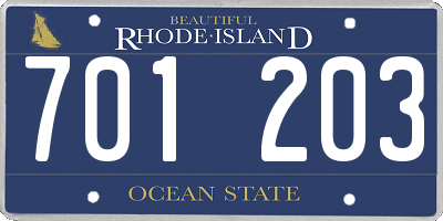 RI license plate 701203