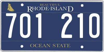 RI license plate 701210