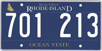 RI license plate 701213