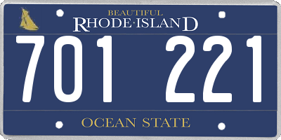 RI license plate 701221