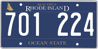 RI license plate 701224