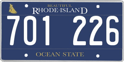 RI license plate 701226