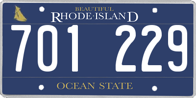 RI license plate 701229