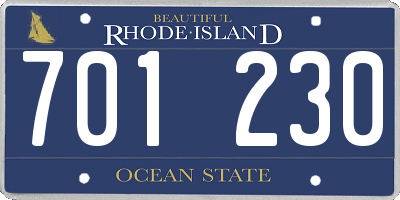 RI license plate 701230