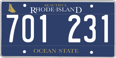 RI license plate 701231