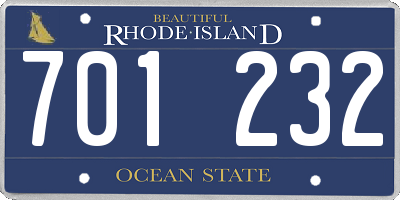 RI license plate 701232