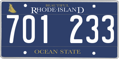 RI license plate 701233