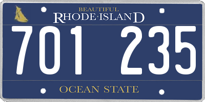 RI license plate 701235