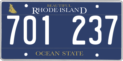 RI license plate 701237
