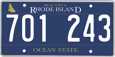 RI license plate 701243