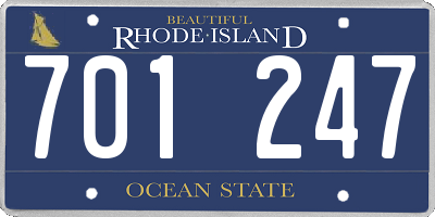 RI license plate 701247