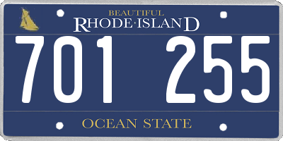 RI license plate 701255